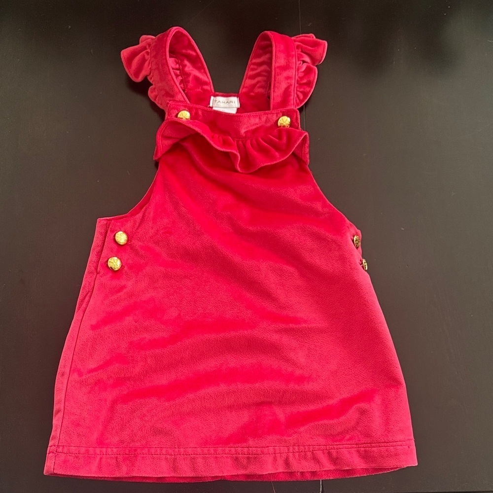 Tahari Red Kids jumper with Gold Buttons